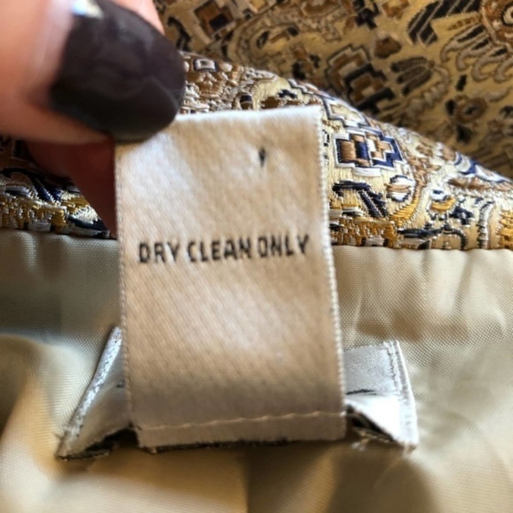 Chico’s Gold & Blue Brocade Jacket Size Small - Picture 6 of 7